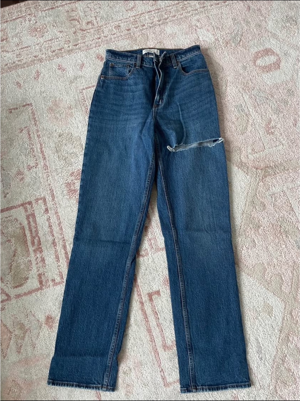 Abercrombie & Fitch Dark Blue Straight Leg Women's Jeans